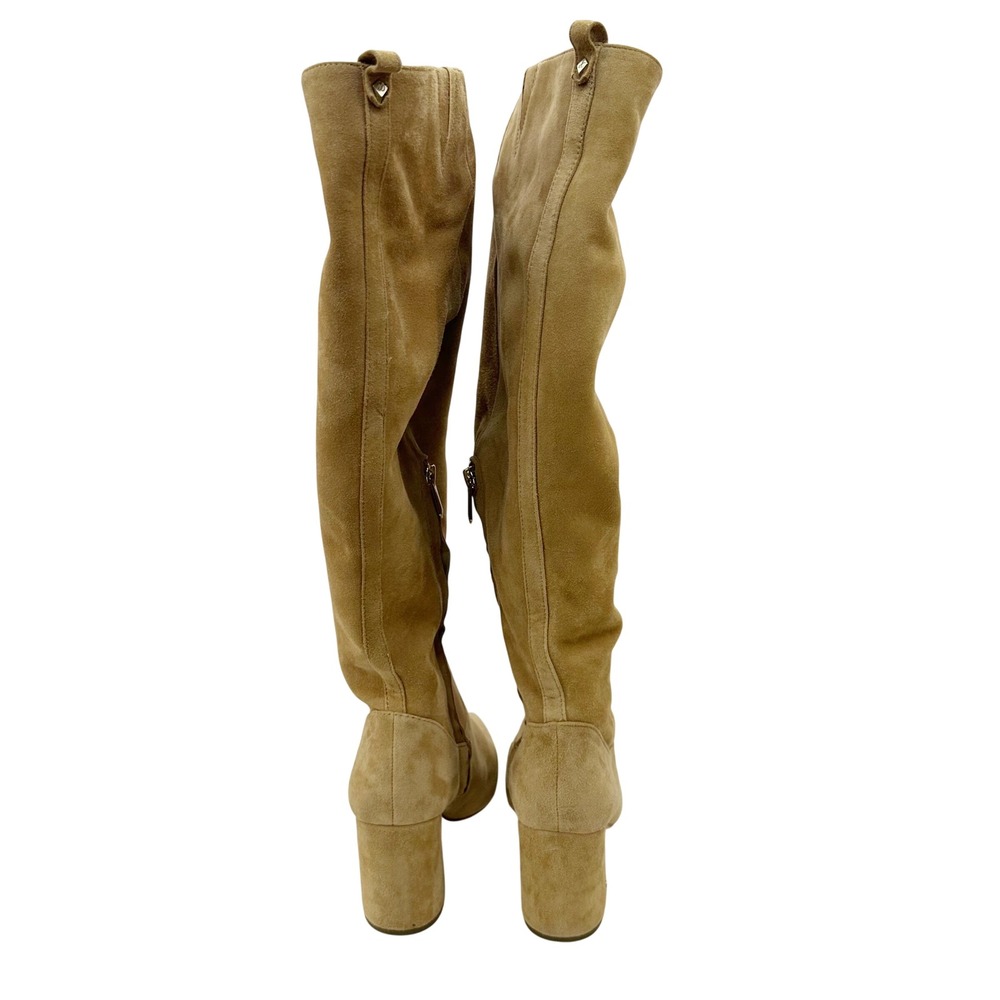 Sam Edelman Hai Boots Women 7.5 Tan Suede Knee High Block Heel Blogger Fave - Picture 3 of 8